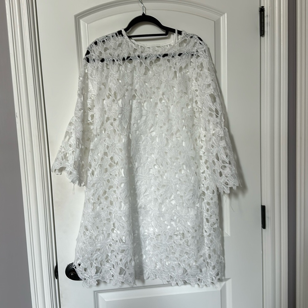 White lace dress with slip